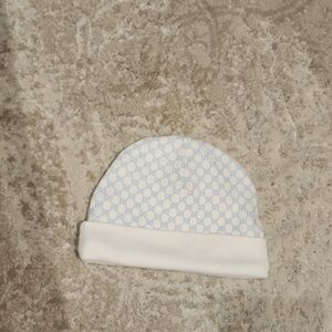 Gucci Kids Infant White and Blue Beanie